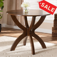 Baxton Studio RH7232T-Walnut-35-IN-DT Tilde Modern and Contemporary Walnut Brown Finished 35-Inch-Wide Round Wood Dining Table